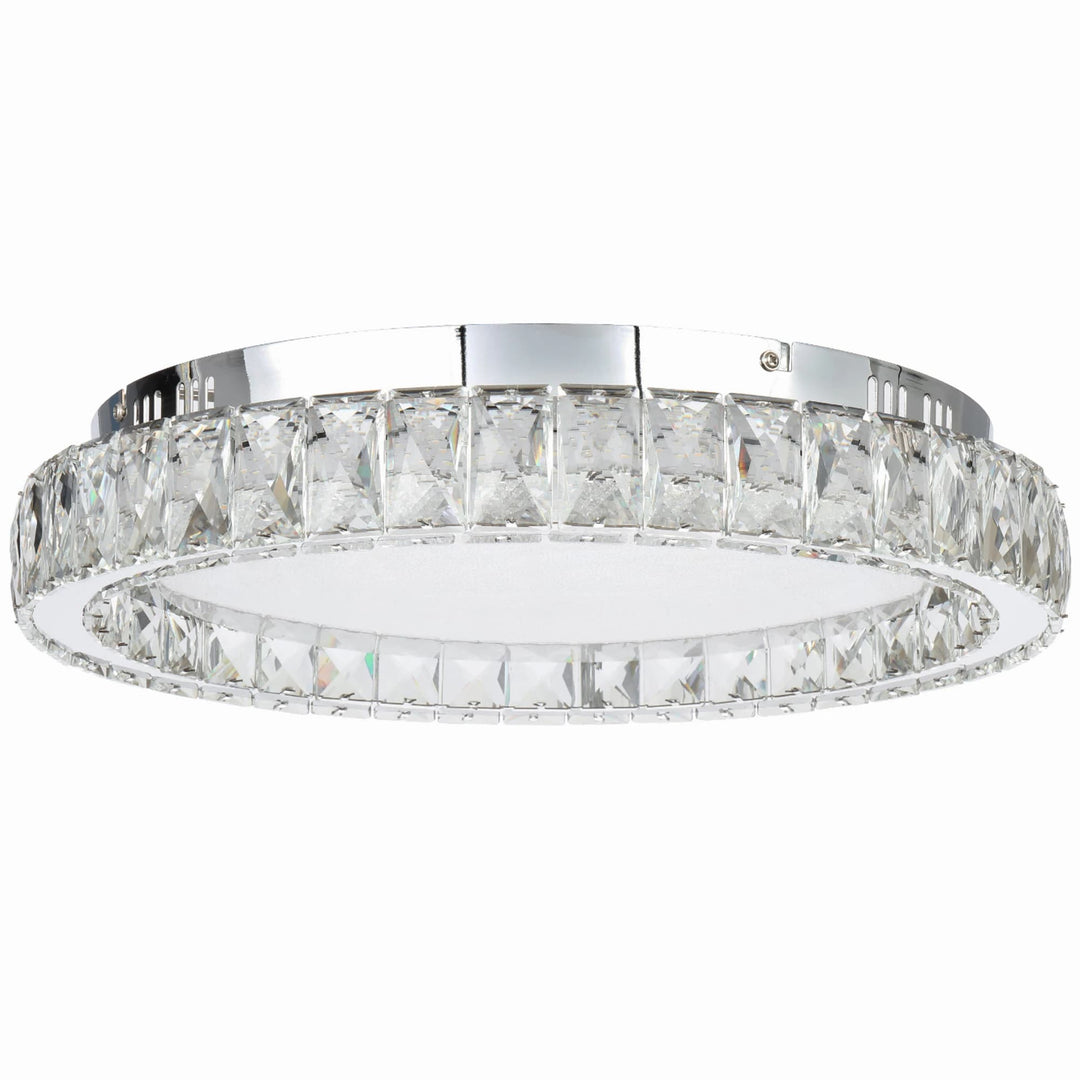 Telbix Zayla Medium Tricolour LED Oyster Light | Chrome