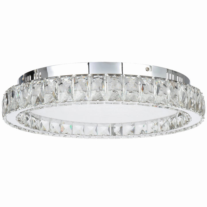 Telbix Zayla Medium Tricolour LED Oyster Light | Chrome