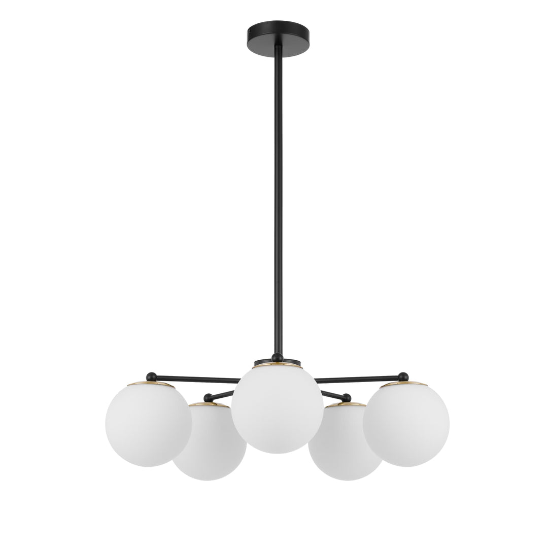 Telbix Marsten Black Glass Pendant (E27) | 5 Light