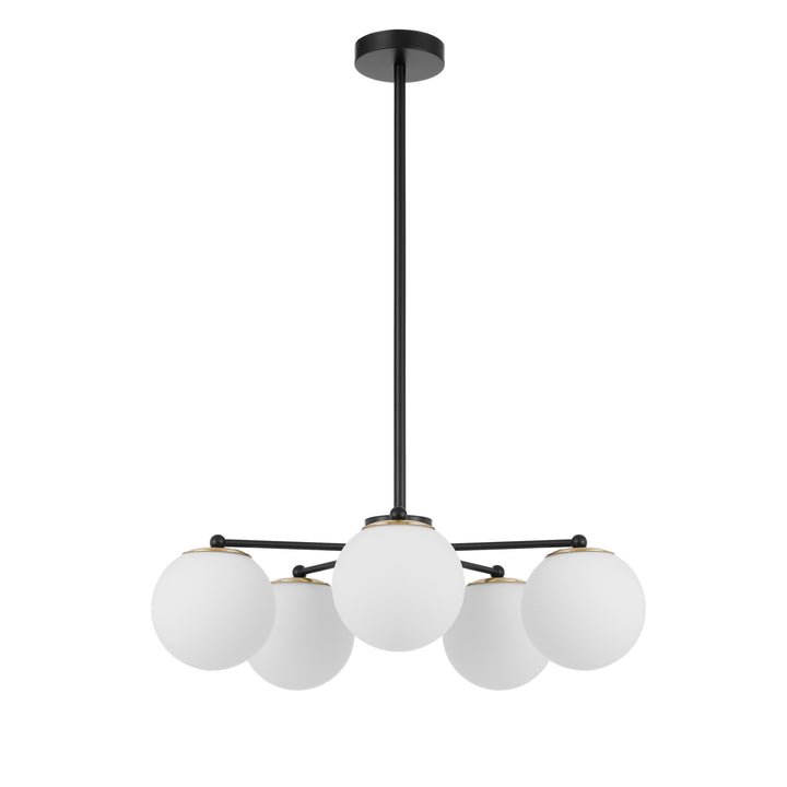 Telbix Marsten Black Glass Pendant (E27) | 5 Light