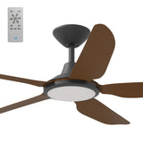Calibo Storm 48" (1220mm) 5 Blade 18W Tricolour LED Light Indoor/Outdoor DC Ceiling Fan & Remote | Black & Koa