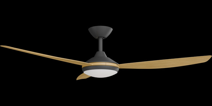 Calibo Condor 56" DC Smart Ceiling Fan with LED Light and Remote Control | Black and Bamboo