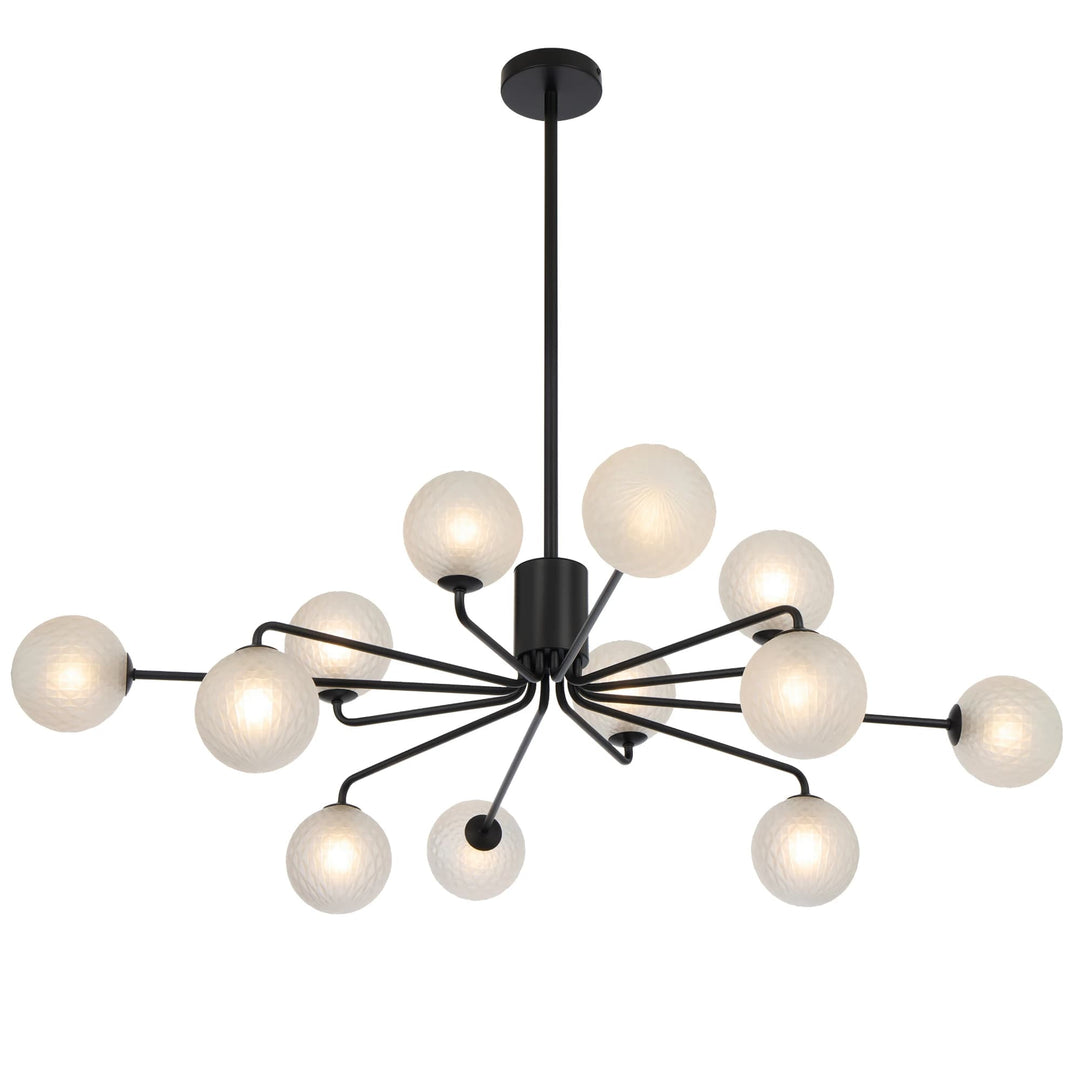 Telbix Felton 12 Light Pendant | Black and Frost Tear