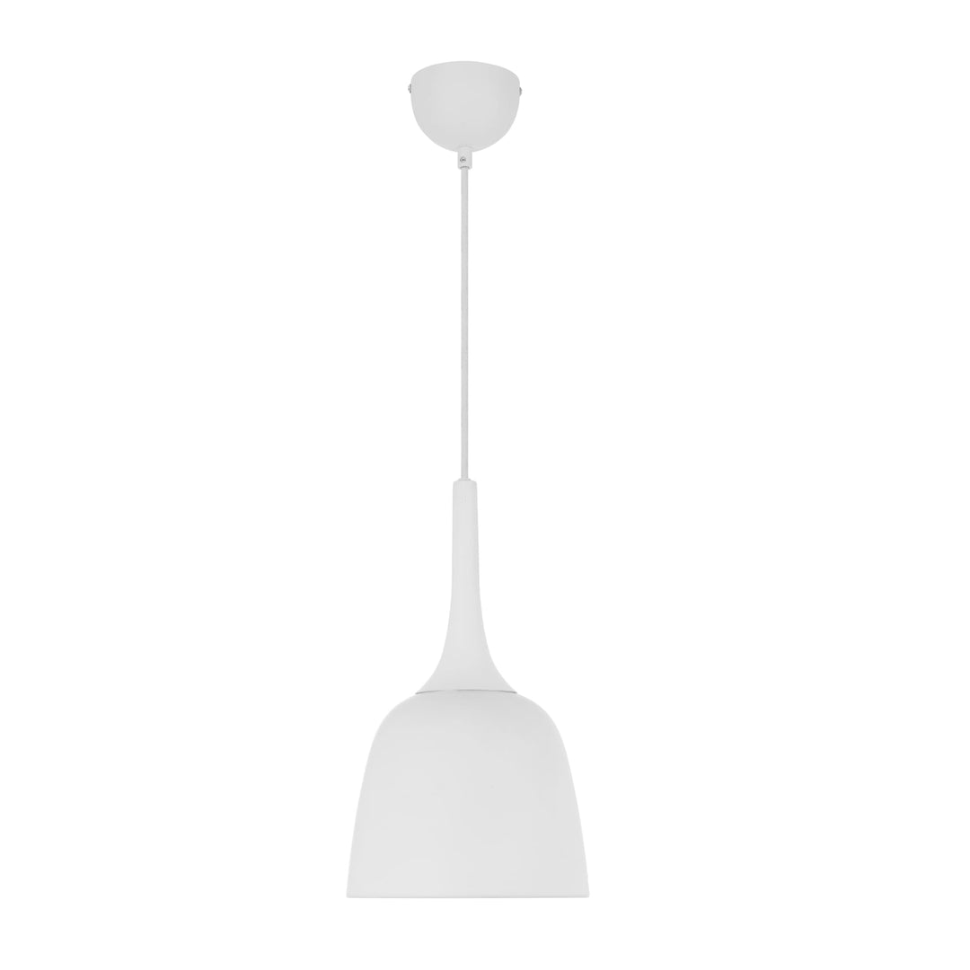 Telbix Polk Brushed White Shade Pendant Light (E27) | Small