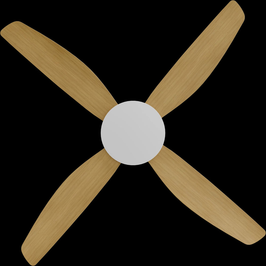 Calibo Vanga 52" DC Smart Ceiling Fan with Remote Control | White and Bamboo
