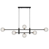 Telbix Black Tyson 6 Light Pendant | Clear Prism