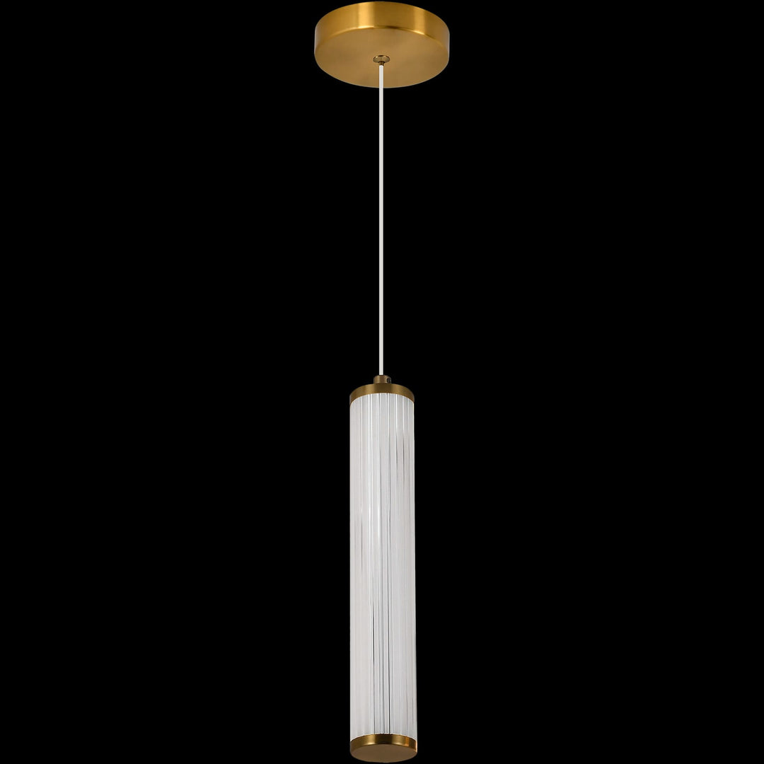 Calibo Charm Modern Fluted 1 Light Pendant | Brass