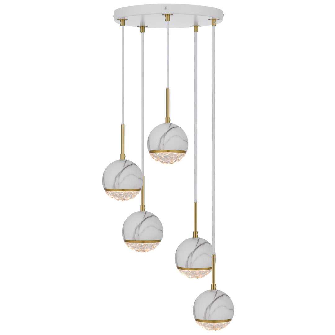 Telbix Oneta 5 Light Cluster Pendant | White
