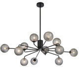 Telbix Felton 12 Light Pendant | Black and Smoke Tear