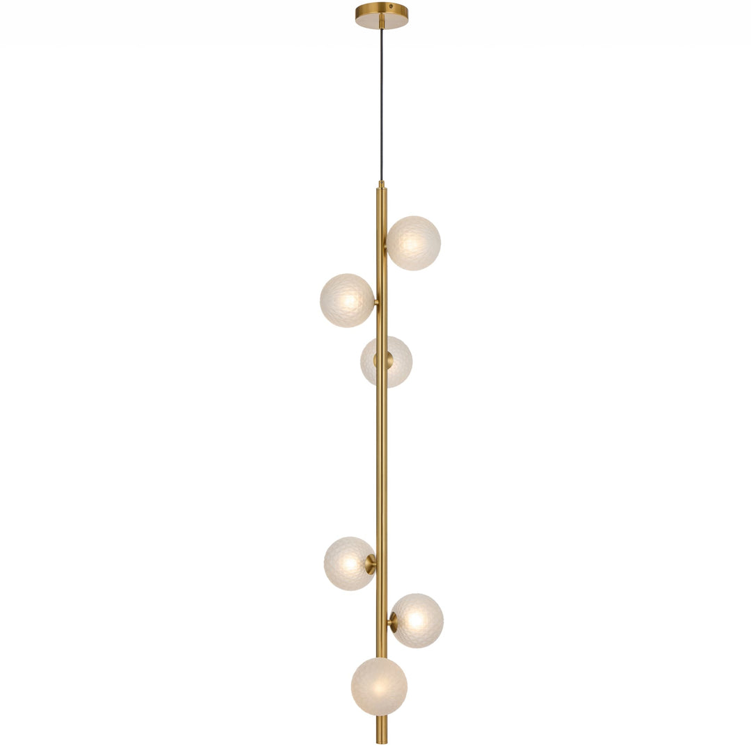 Telbix Antique Gold Elson 6 Light Pendant Light | Frost Tear