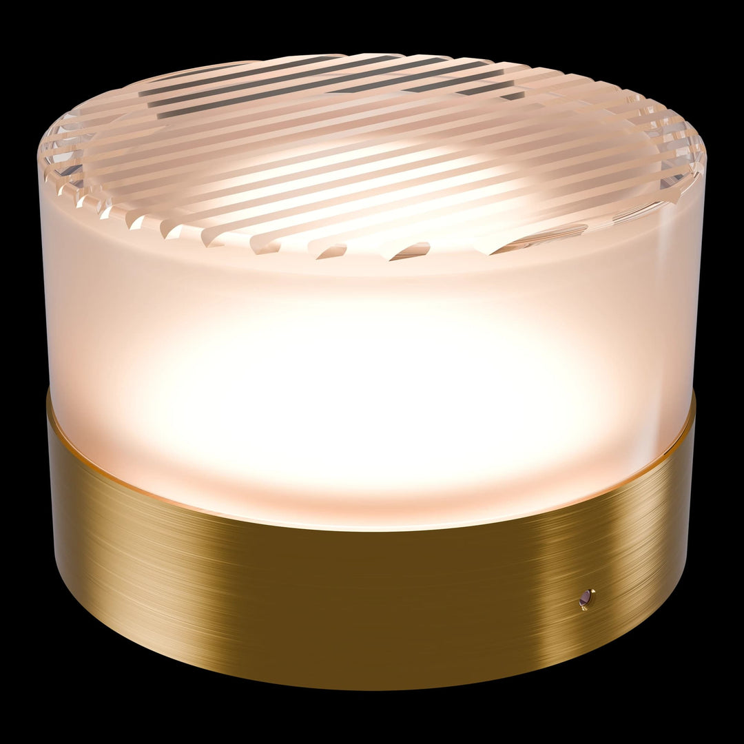 Calibo Gull Round Ribbed Acrylic 3CCT LED Exterior Wall Light | Brass