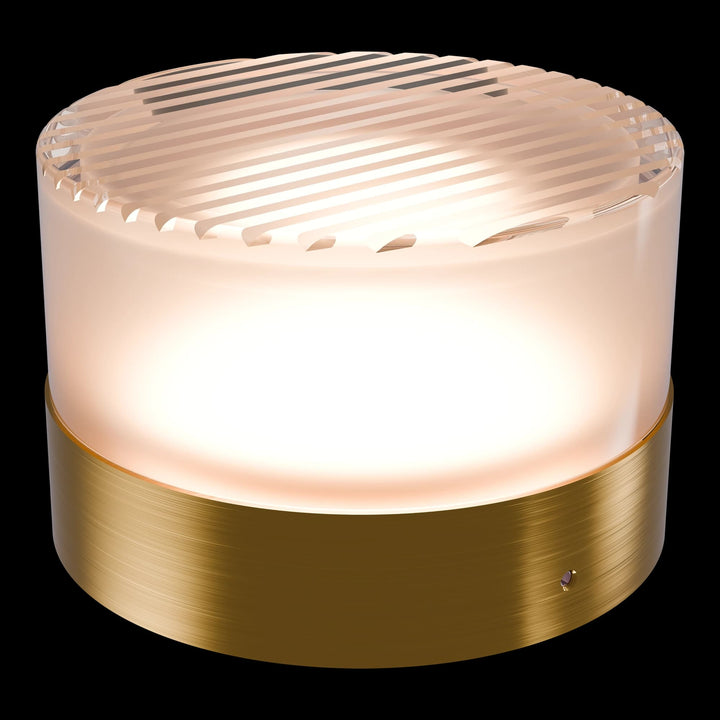 Calibo Gull Round Ribbed Acrylic 3CCT LED Exterior Wall Light | Brass