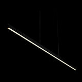 Calibo Avocent 2000mm Slim Timber Triangular Edge LED Linear Pendant | Black Ash with Black