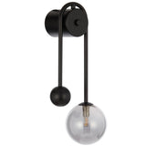Telbix Felton Arm Wall Light | Black and Smoke