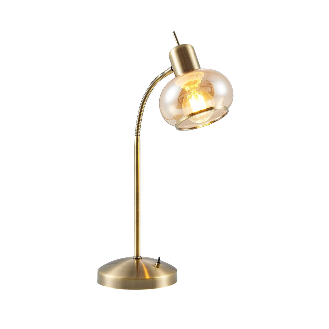 Telbix Marbell 1 Light Table Lamp (E27) | Antique Brass