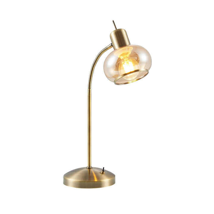 Telbix Marbell 1 Light Table Lamp (E27) | Antique Brass