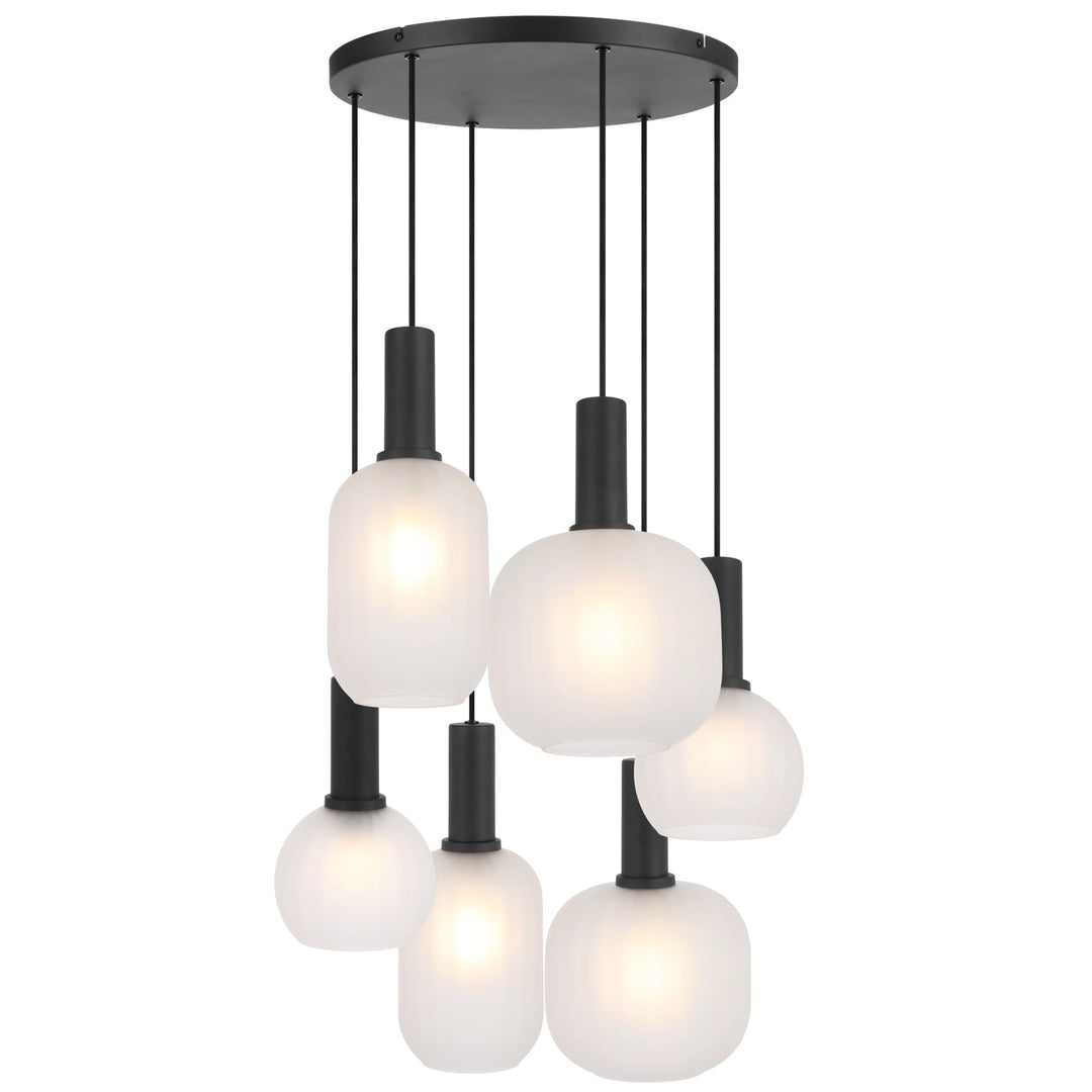 Telbix Aosta 6 Light Pendant Light | Black