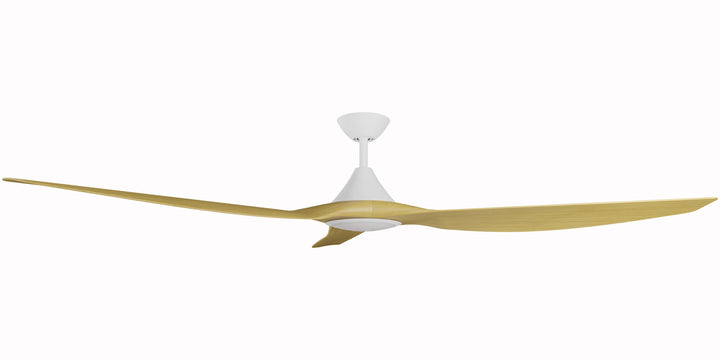Calibo Smart CloudFan 72" (1830mm) ABS DC Ceiling Fan with 20W CCT LED Light and Remote | White & Bamboo