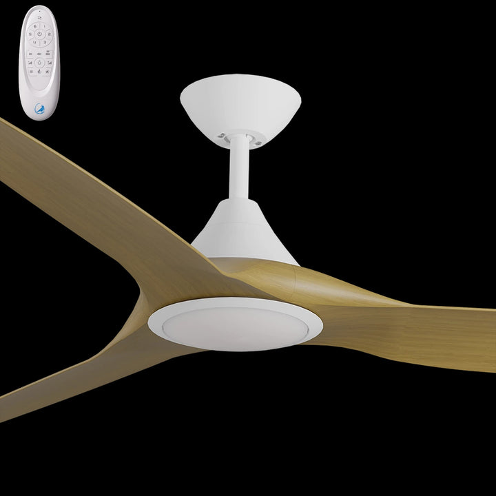 Calibo Smart CloudFan 60" (1520mm) ABS DC Ceiling Fan with 20W CCT LED Light and Remote | White & Teak