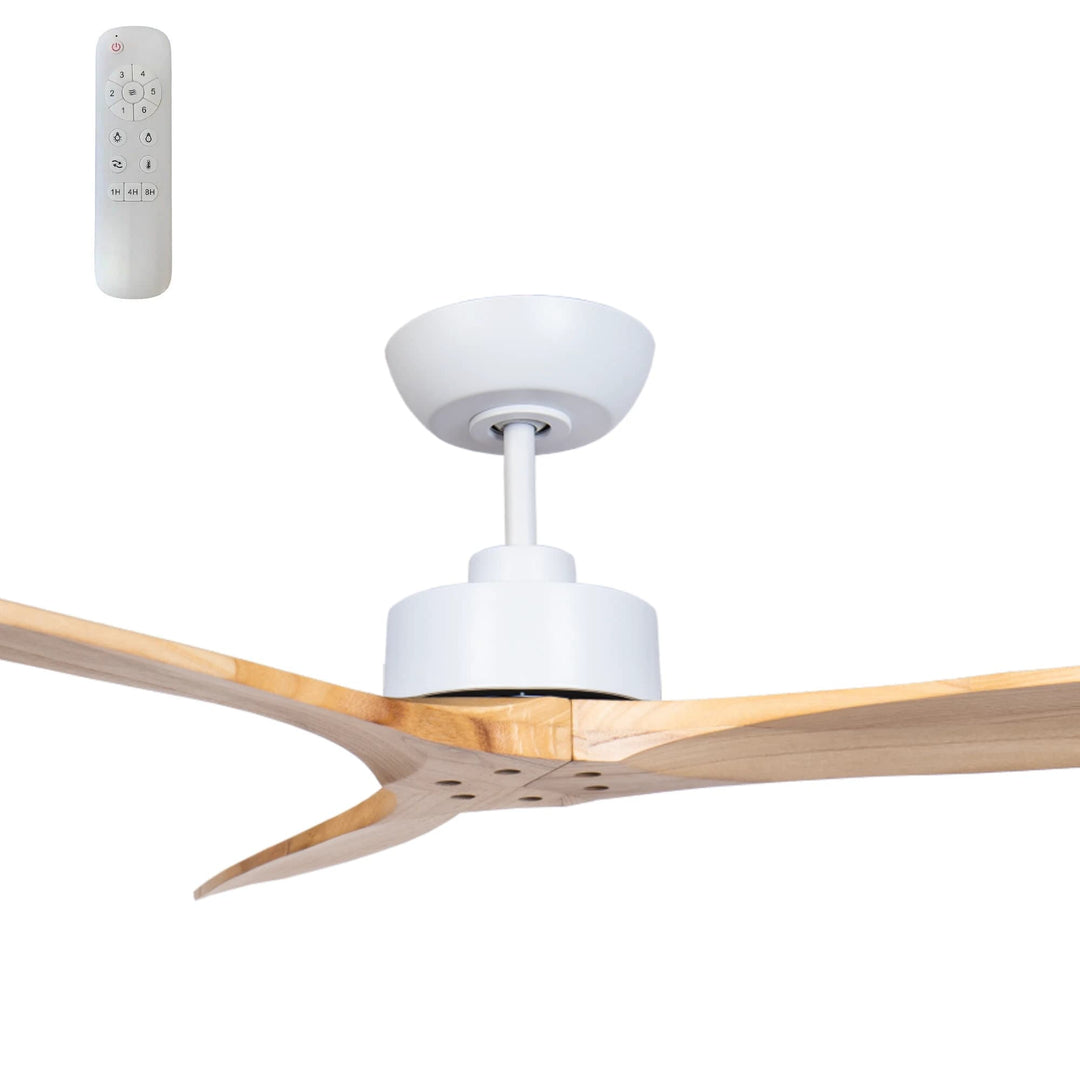 Fanco Wynd 54" DC Ceiling Fan with Remote | White and Natural