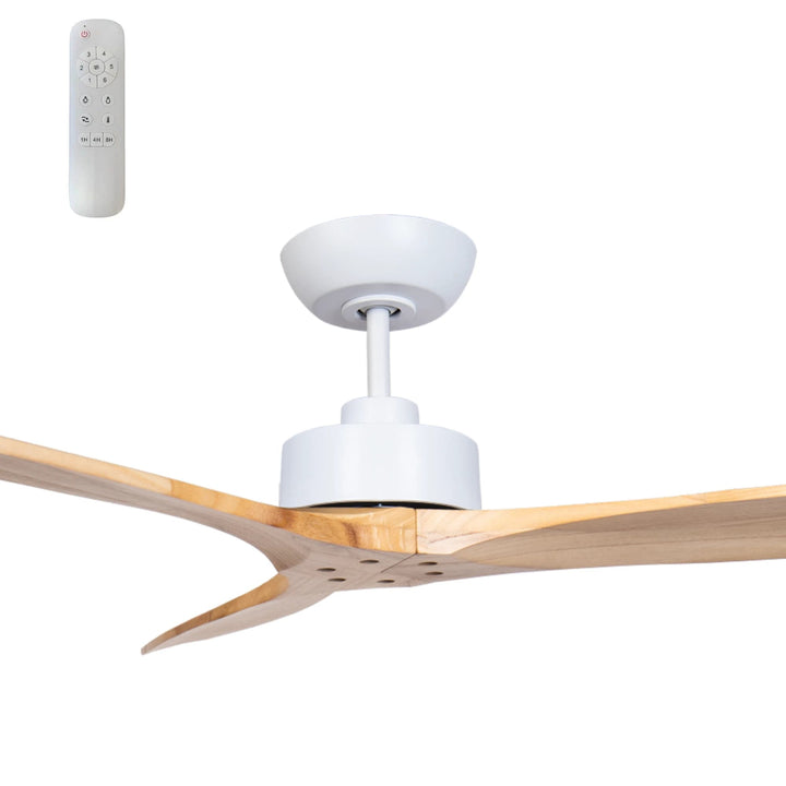 Fanco Wynd 54" DC Ceiling Fan with Remote | White and Natural
