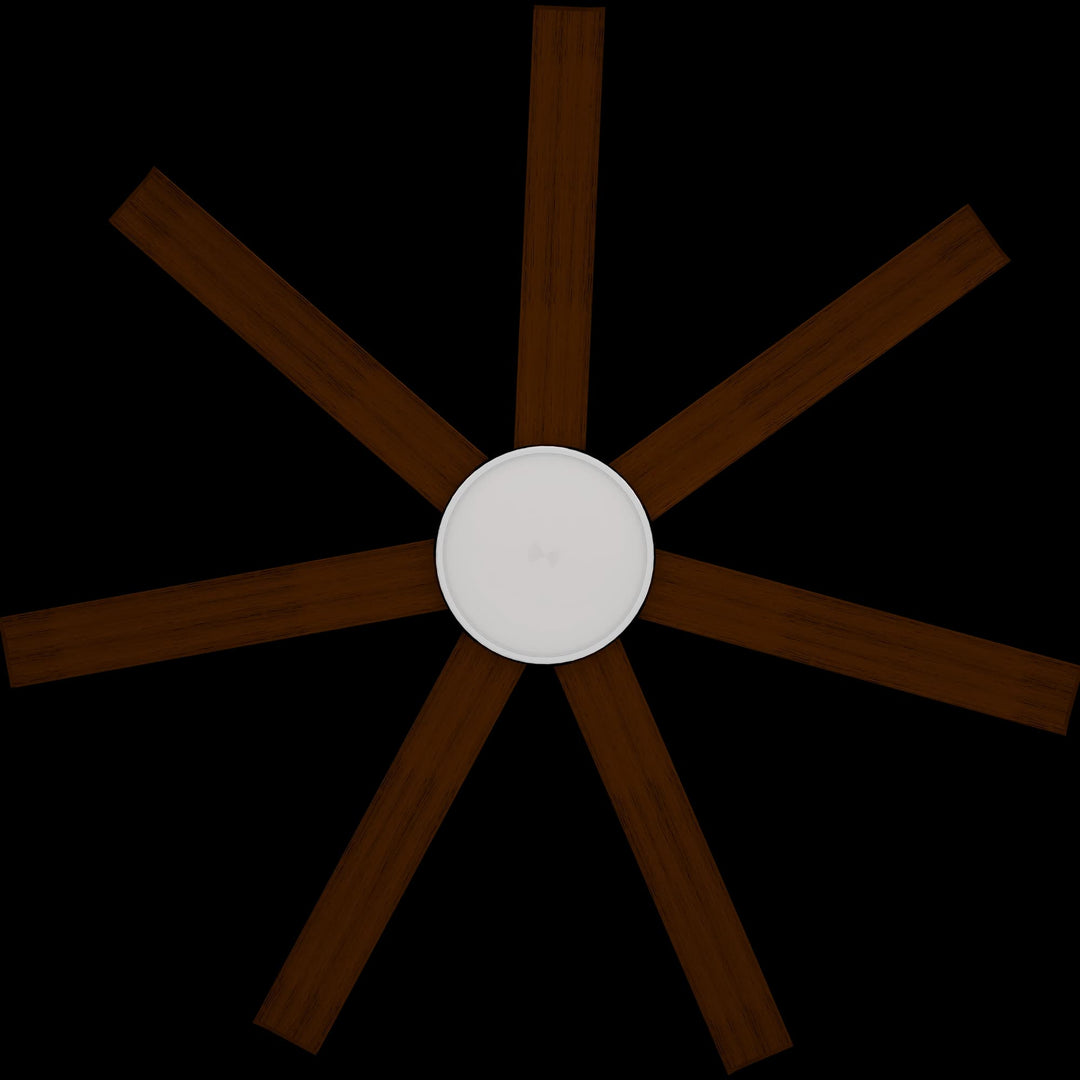 Calibo Alula 80" (2032mm) 7 Blade Indoor/Outdoor DC Ceiling Fan with 24W Light & Remote | White & Koa