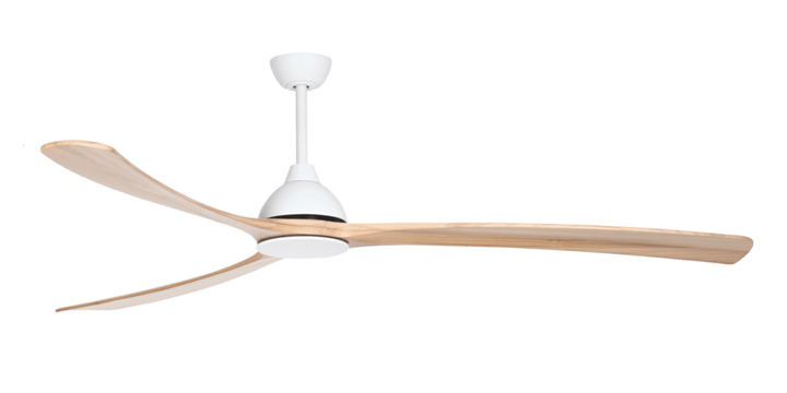 Fanco Sanctuary Oversized 92" Commercial DC Ceiling Fan with Remote for Large Indoor/Outdoor Areas | White/Natural