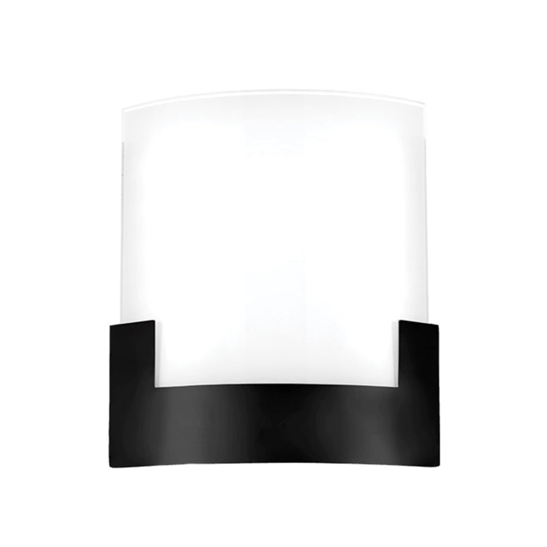 Telbix Solita Square Frosted Glass 12W CCT LED Wall Light | Black
