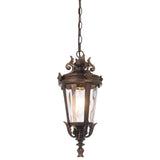 Telbix Pedral Classic Outdoor Lantern Pendant with Textured Glass and Multiple Suspension | Bronze