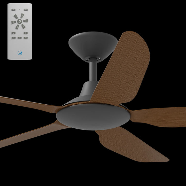 Calibo Storm 48" (1220mm) 5 Blade Indoor/Outdoor DC Ceiling Fan and Remote | Black & Koa