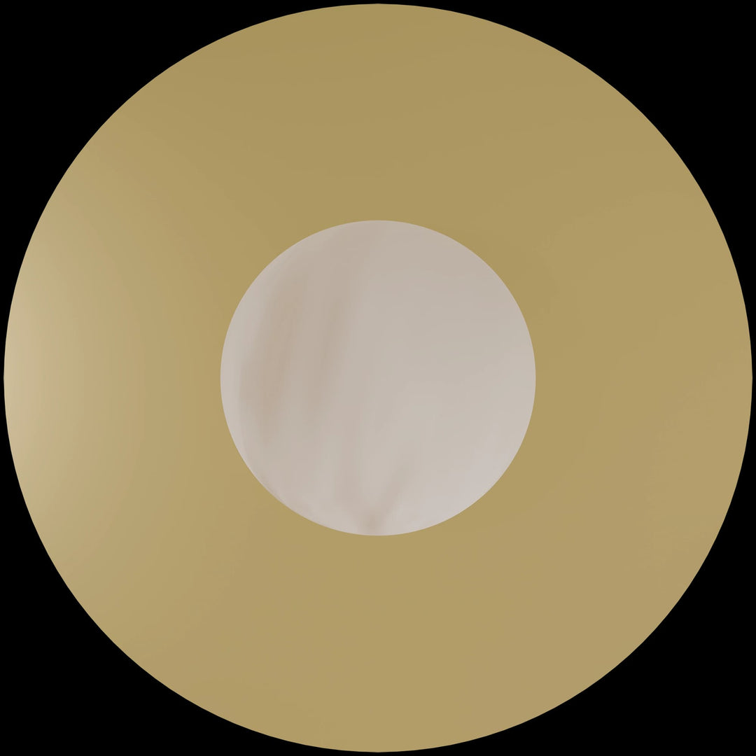 Calibo Crest Alabaster Glass 120mm Orb Wall Light Round Plate 300mm | Brass