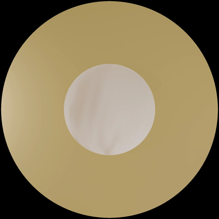 Calibo Crest Alabaster Glass 120mm Orb Wall Light Round Plate 300mm | Brass