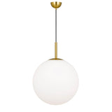 Antique Gold Telbix Bally Opal Matt Glass Ball Pendant Light | 400mm