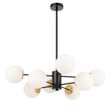 Telbix Marsten Black Glass Pendant (E27) | 8 Light