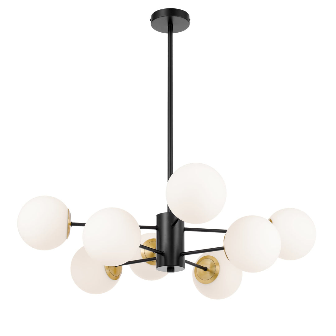 Telbix Marsten Black Glass Pendant (E27) | 8 Light