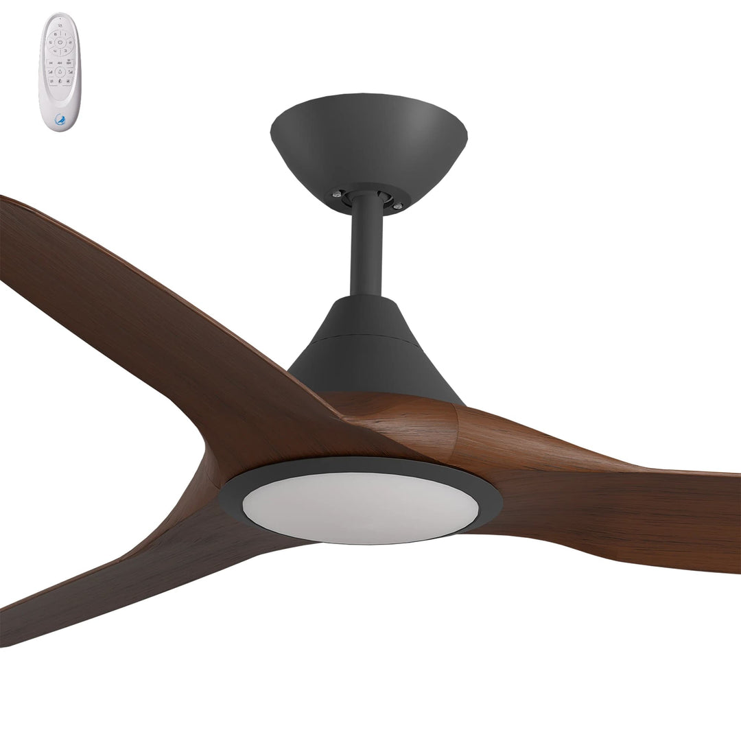 Calibo Smart CloudFan 52" (1300mm) ABS DC Ceiling Fan with 20W CCT LED Light and Remote | Black & Koa