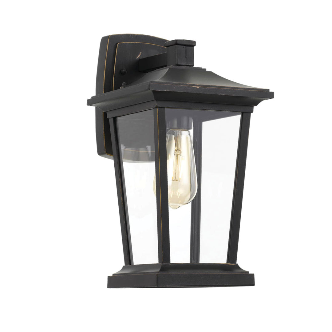 Telbix Walton Lantern Style Exterior Wall Light IP44 (E27) | Black