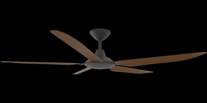 Calibo Storm 56" (1430mm) 5 Blade Indoor/Outdoor DC Ceiling Fan and Remote | Black & Koa