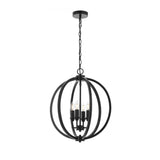 Telbix Kendall 4 Light Cage Metal Pendant Light (E14) | Black