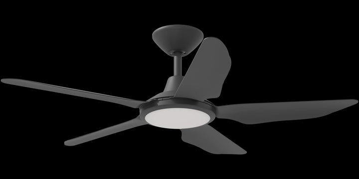 Calibo Storm 42" (1070mm) 5 Blade 18W Tricolour LED Light Indoor/Outdoor DC Ceiling Fan & Remote | Black