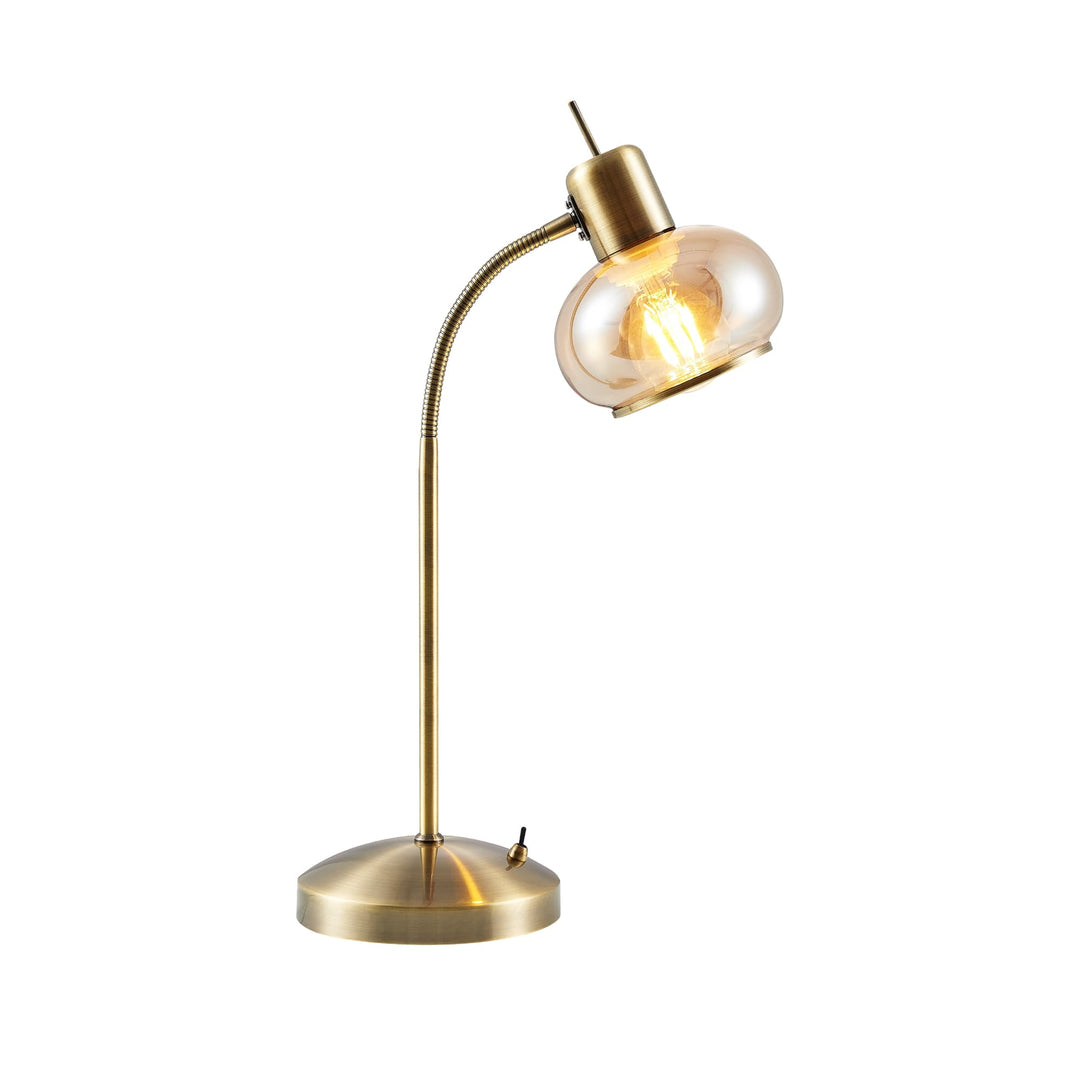 Telbix Marbell 1 Light Table Lamp (E27) | Antique Brass