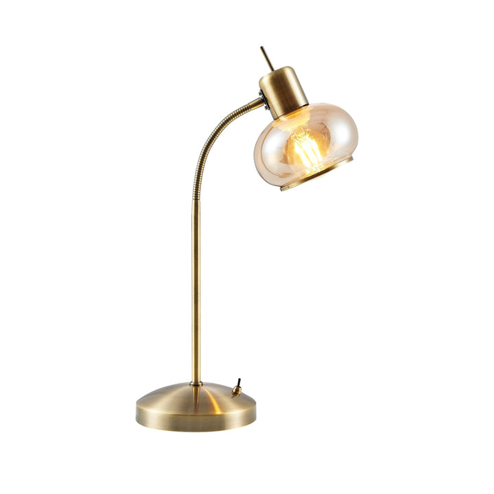 Telbix Marbell 1 Light Table Lamp (E27) | Antique Brass