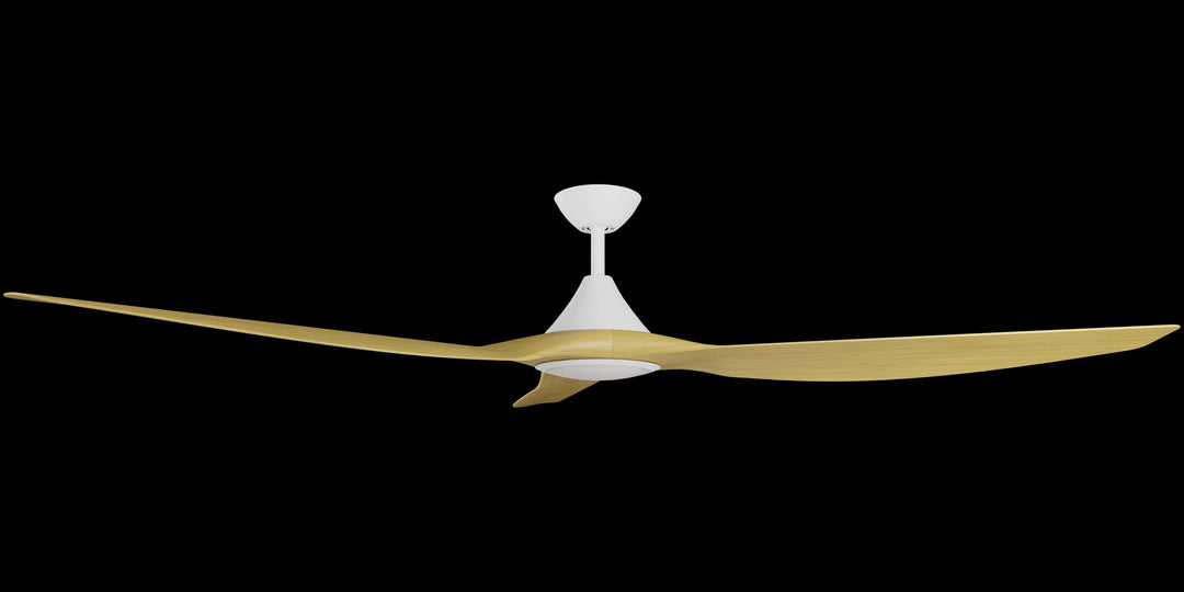 Calibo Smart CloudFan 52" (1300mm) ABS DC Ceiling Fan with 20W CCT LED Light and Remote | White & Bamboo