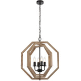 Telbix Indio 4 Light Pendant Light | Black & Timber