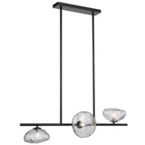 Telbix Zecca 3 Light Bar Pendant | Black & Smoke Glass