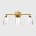 Elstead Huguenot Lake IP44 Bathroom Wall Light – 3 Light, Burnished Brass