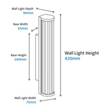 Calibo Junco Vertical Slimline Tubular 3CCT LED Exterior Wall Light