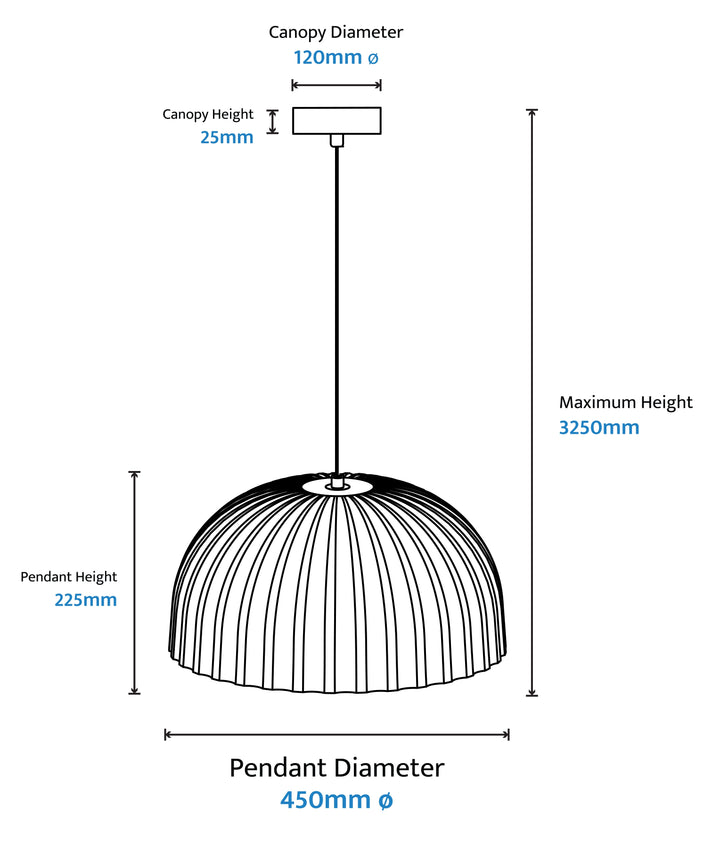 Rachis Modern Minimalist Fluted Dome Pendant