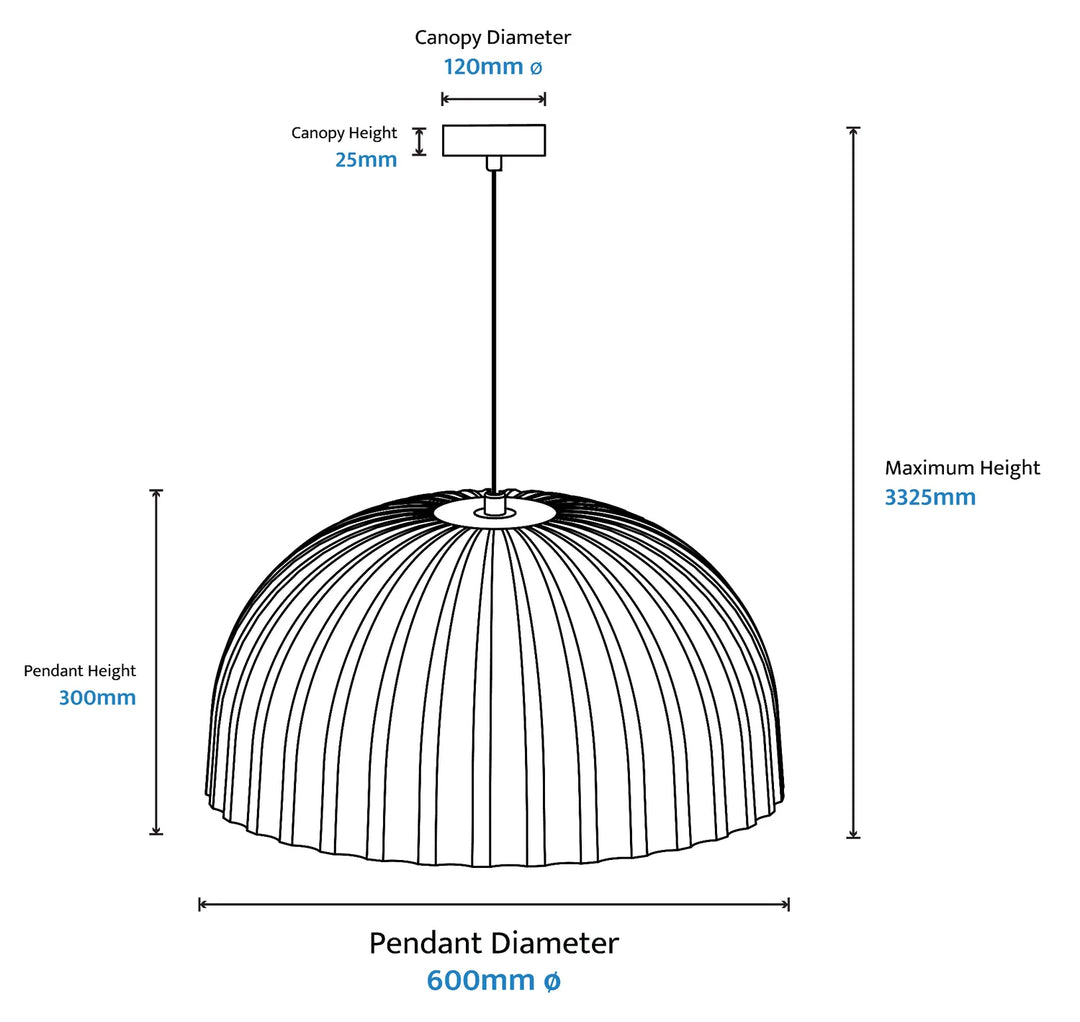 Rachis Modern Minimalist Fluted Dome Pendant
